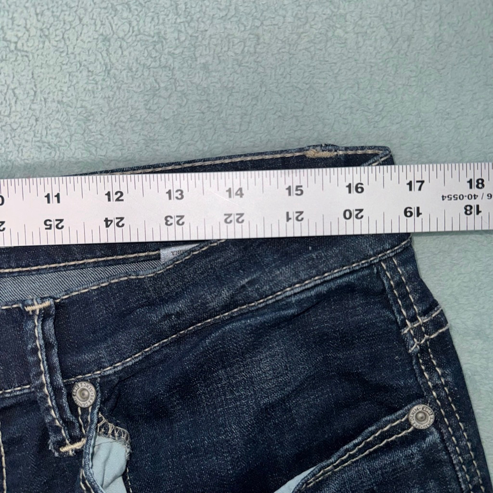 BKE Alec Straight Leg Jeans Dark wash Blue Wiskered Waist 34R/31 Inseam - Picture 8 of 13